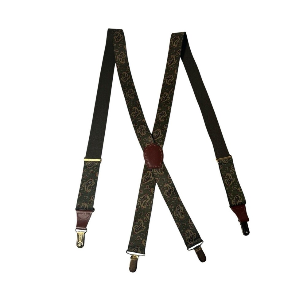 Pelican USA Suspenders Paisley VTG Clip on  Stretch Adjustable Preppy
